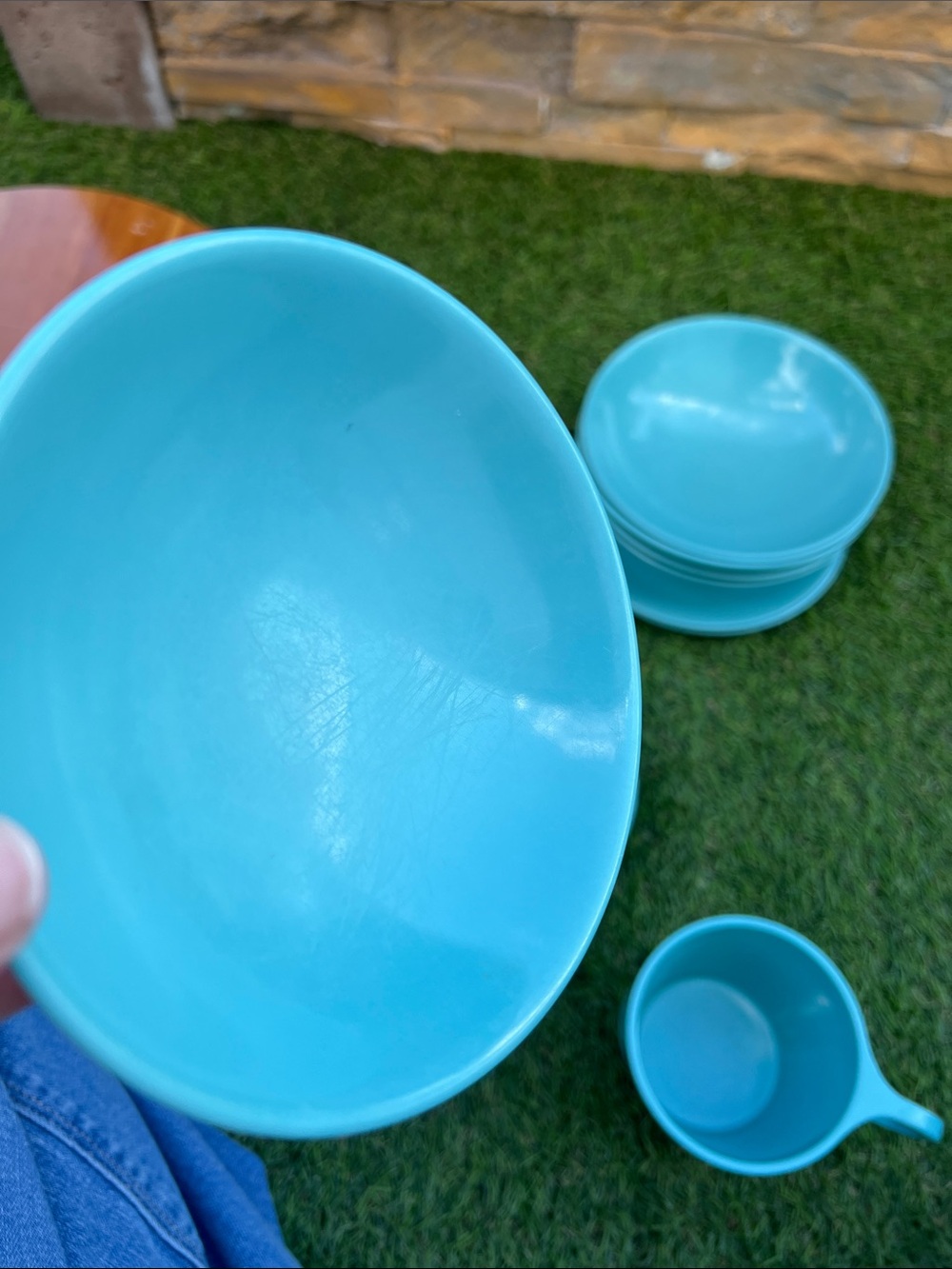 VINTAGE Melmac random kitchen dish lot made in Canada 🍁 MCM turquoise blue - Picture 3 of 8